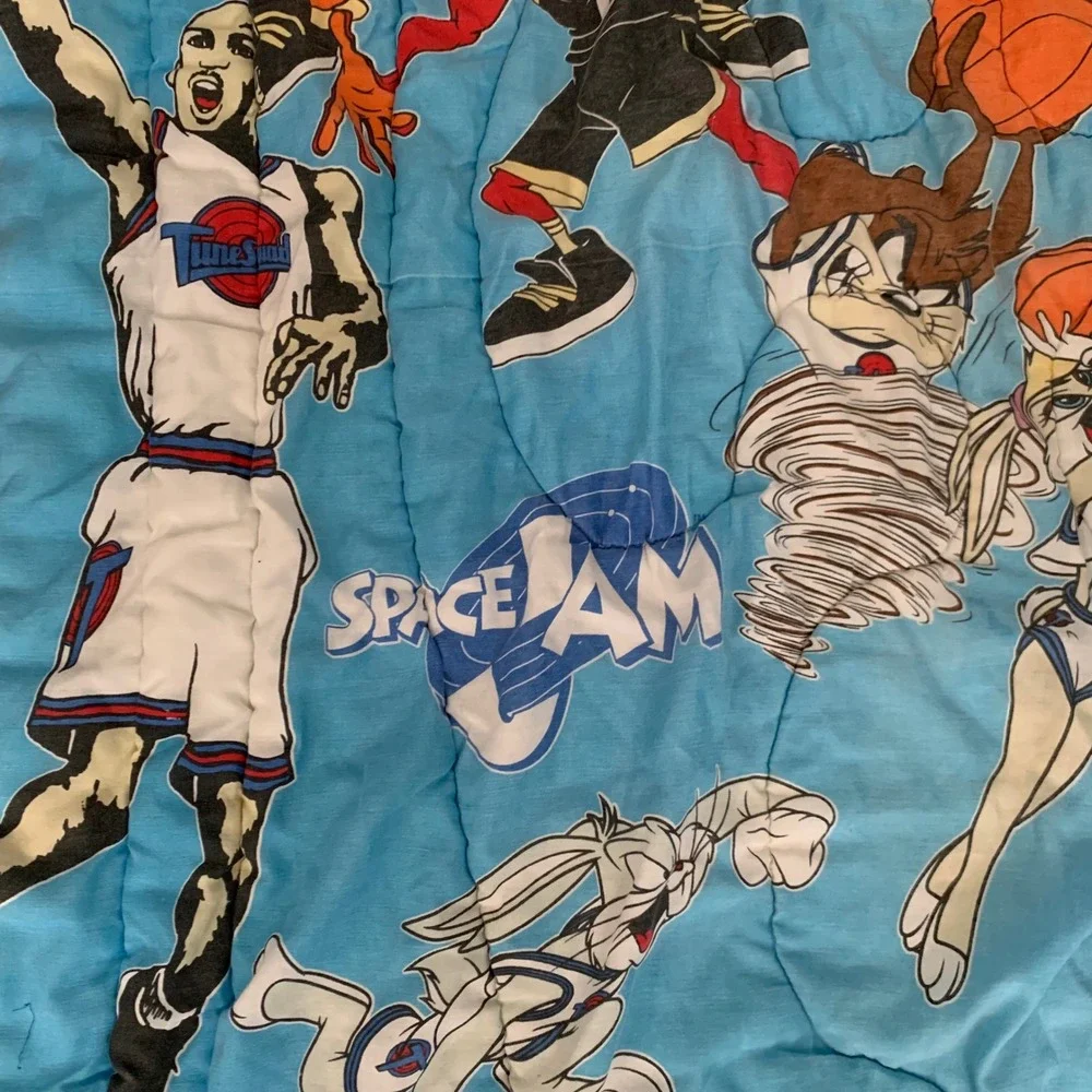 Warner Bros Space Jam Comforter Twin Blue 1996 Vintage Tune Squad Michael Jordan